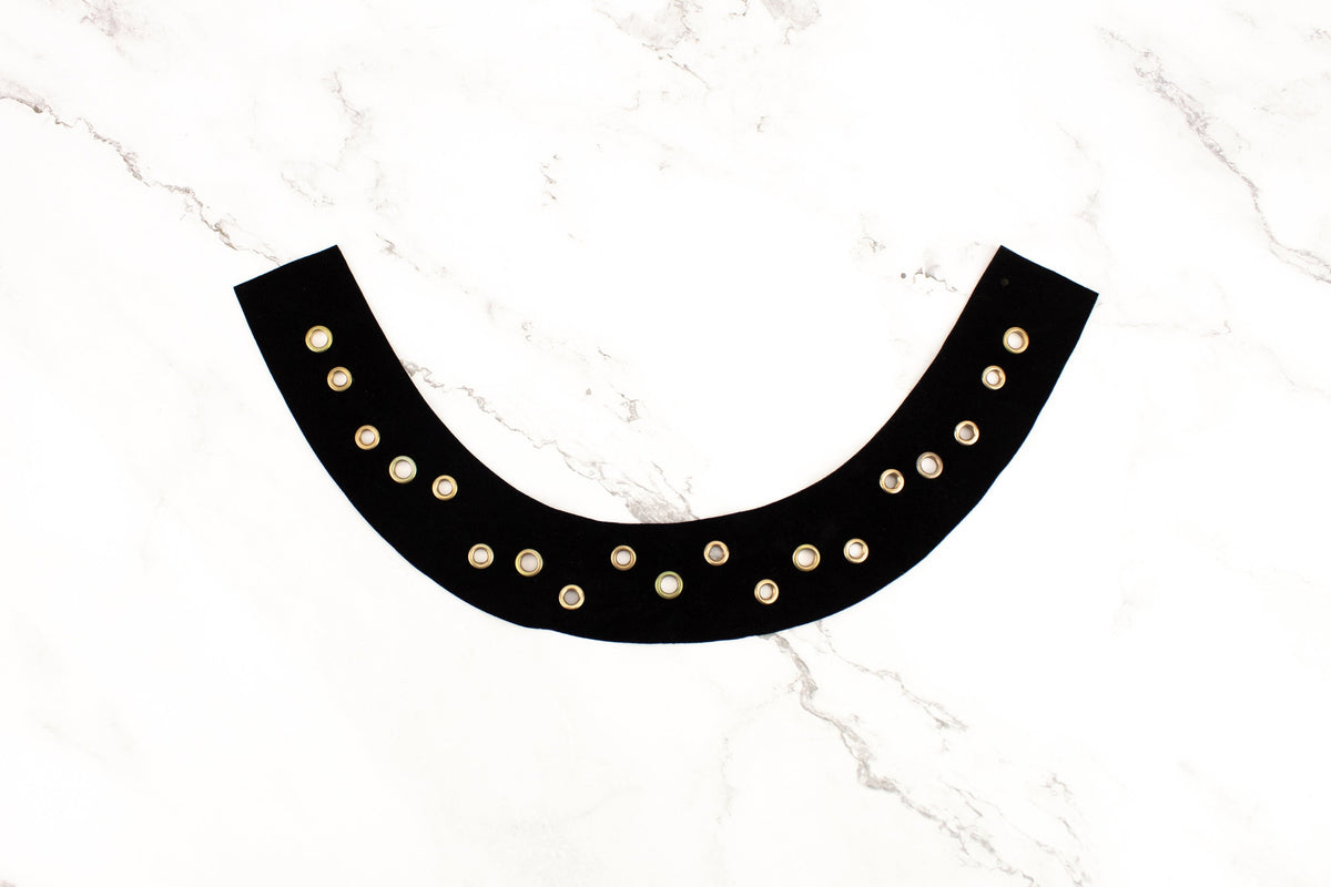 Black and Gold Soft Double Velvet Neck Applique