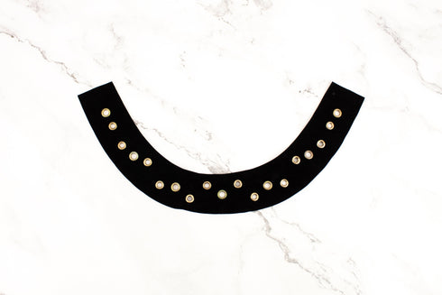Black and Gold Soft Double Velvet Neck Applique