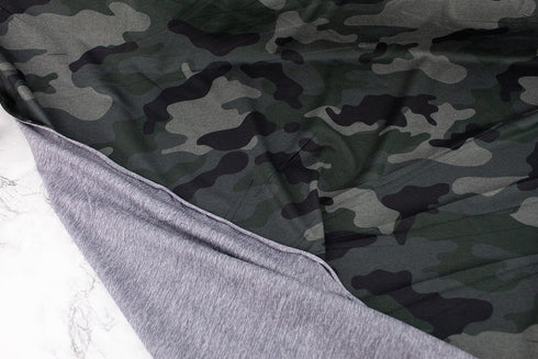 Green Camouflage Knit Jersey Fabric Designer Fabric Yoga Fabric Remnant 3 yards