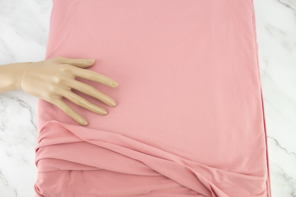 Blush Pink Brushed Knit Jersey Fabric Remnant 4 yards Felinus Fabrics