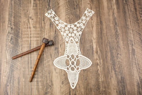 Ecru Cotton Lace Racerback Applique