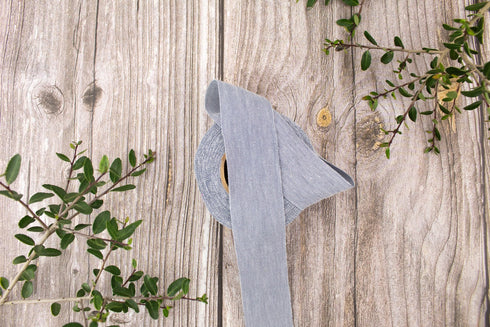 Blue Gray Pique Knit Bias Tape Binding Trim 1.25 inches width x 8 yards