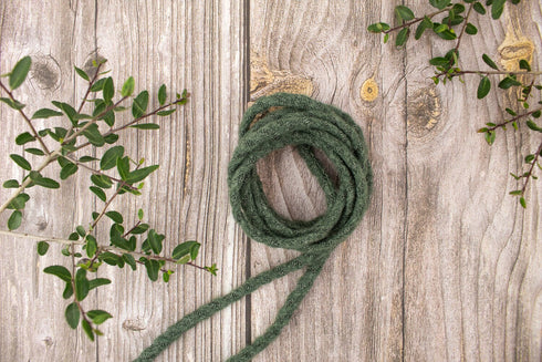 Green Brushed Rib Sweater Knit Trim Spaghetti Strap 10 yards