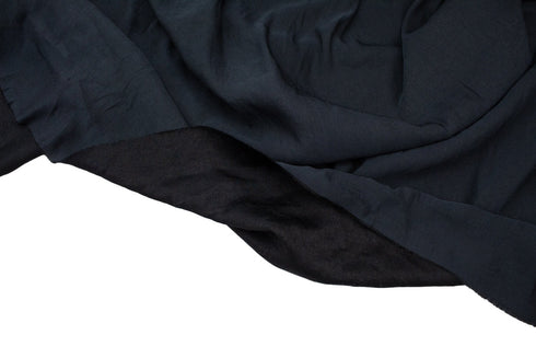 Navy and Black Double Sided Rayon Challis Designer Fabric by the yard