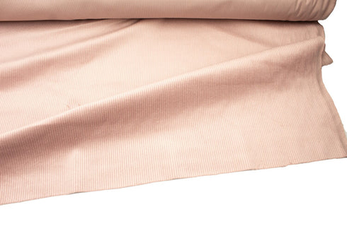 Light Blush Pink Stretch Corduroy Designer Fabric by the yard