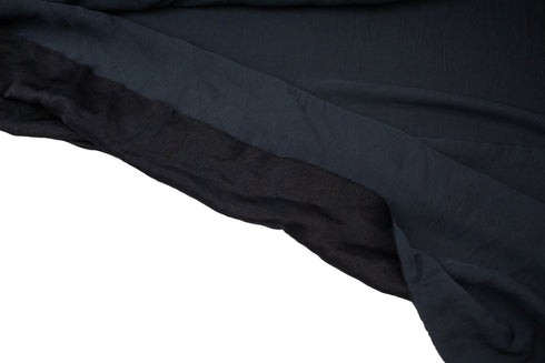 Navy and Black Double Sided Rayon Challis Designer Fabric by the yard