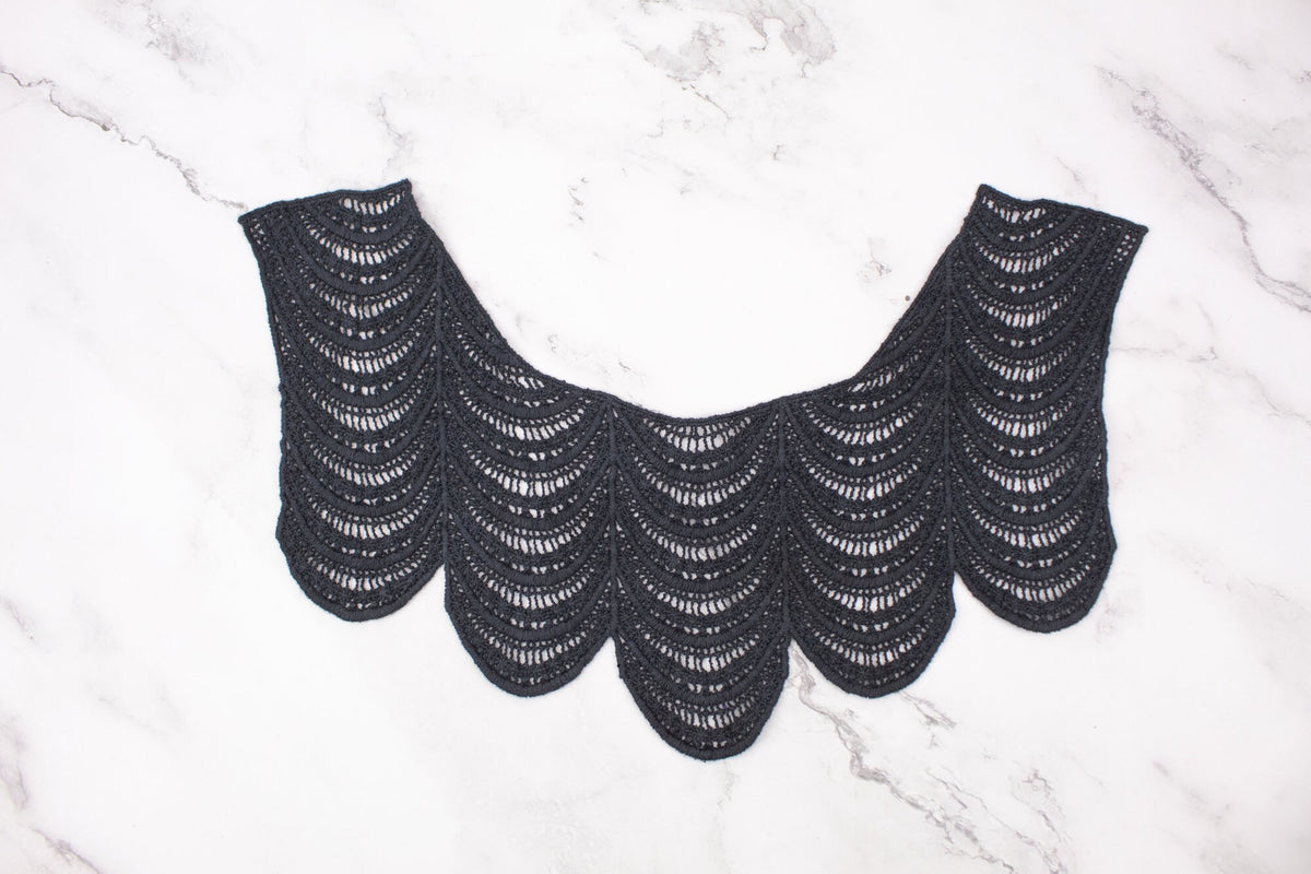 Off Black Cotton Applique