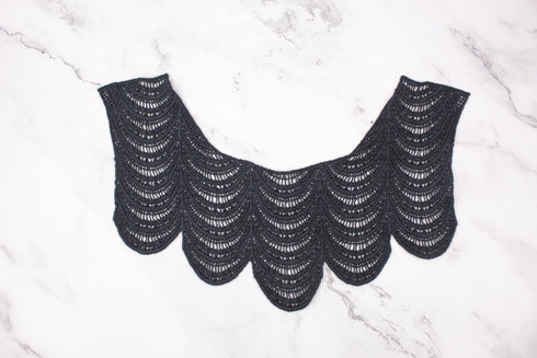 Off Black Cotton Applique