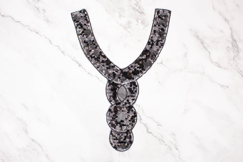 Black Sequined Applique