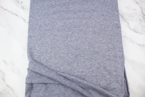 Heather Blue Brushed Sweater Knit Fabric Remnant 42 inches width