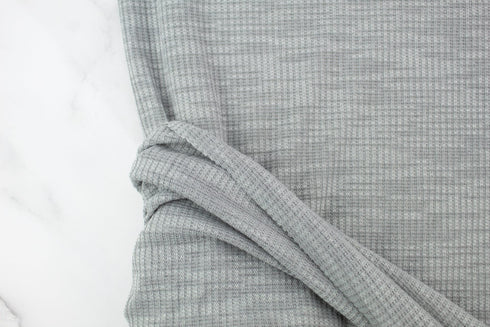 Heather Gray Rib Sweater Knit Fabric Remnant 3 yards