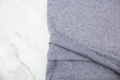 Heather Blue Brushed Sweater Knit Fabric Remnant 42 inches width