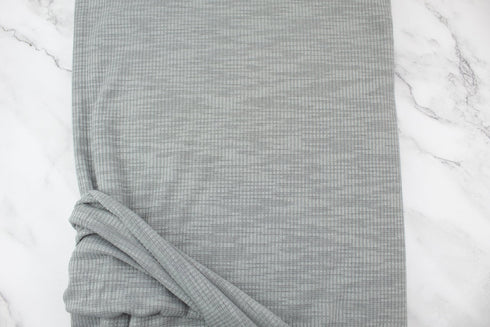 Heather Gray Rib Sweater Knit Fabric Remnant 3 yards