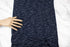 Navy and White Heather Stripe Rib Knit Fabric by the yard