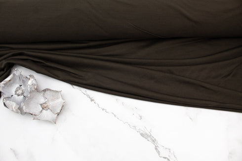 Darkest Brown Knit Jersey Fabric by the yard