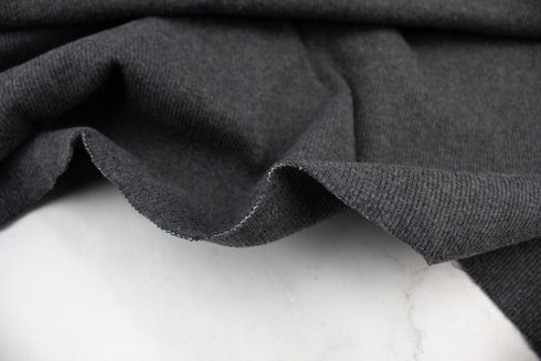 Heather Dark Gray Rib Knit Medium Weight for Ribbing and Cuffs by the yard