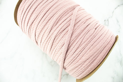 Blush Pink Rib Knit Trim Spaghetti Straps Hollow Tube Tubular Trim 10 yards