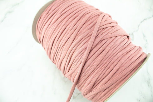 Blush Dark Pink Knit Trim Spaghetti Straps Hollow Tube Tubular Trim 10 yards