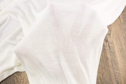 Cream Open Weave Sweater Knit Designer Fabric by the yard