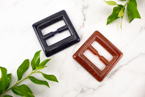 Navy and Orange Sparkle Large Resin Buckles