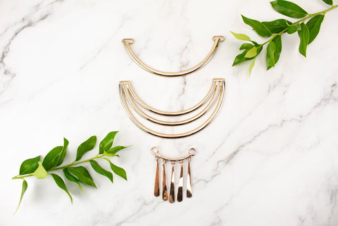 Set of 3 Large Gold Metal Connectors IMPERFECT