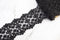 Black Floral Lace Trim Remnant  4 inches width x 5 yards