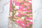Pink Camouflage on Maze Like Fabric Texture Woven Fabric Remnant 2.75 yards