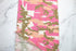 Pink Camouflage on Maze Like Fabric Texture Woven Fabric Remnant 2.75 yards