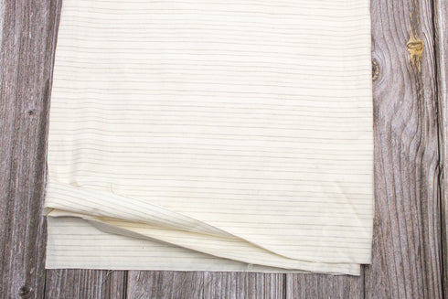 Cream Italian Stripe Cotton Fabric Remnant 3 pieces total Over 1.5 yards worth