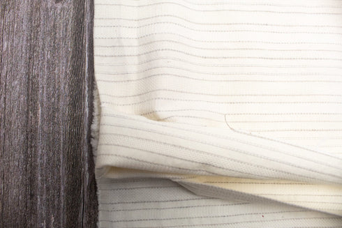 Cream Italian Stripe Cotton Fabric Remnant 3 pieces total Over 1.5 yards worth