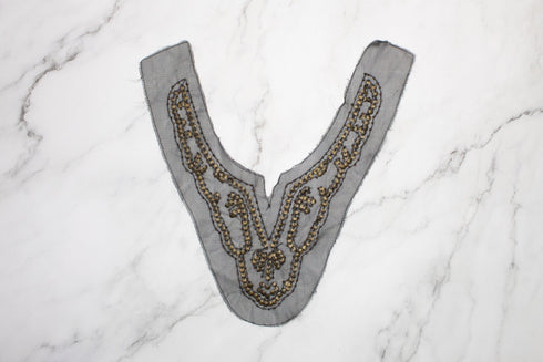 Antique Brass Beaded Applique