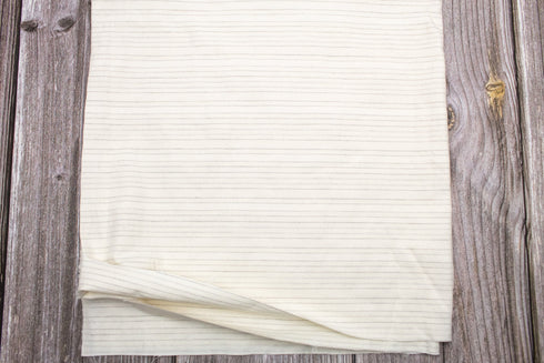Cream Italian Stripe Cotton Fabric Remnant 3 pieces total Over 1.5 yards worth