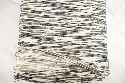 Cream and Black Tweed Like Space Dye Sweater Knit Fabric by the yard