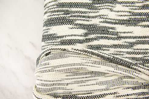 Cream and Black Tweed Like Space Dye Sweater Knit Fabric by the yard