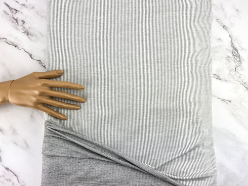 White and Black Novelty Pinstripe Knit Fabric Designer Fabric by the yard PDK00789