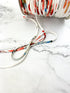 Red and White Floral Knit Trim Spaghetti Straps Hollow Tube Tubular Trim 10 yards ATN01166