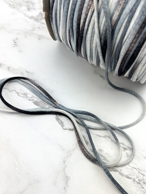 Blue Gray Ombre Tie Dye Trim Spaghetti Straps Hollow Tube Tubular Trim 10 yards ATN01161