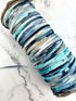 Caribbean Blue Tie Dye Chiffon Spaghetti Straps Trim Hollow Tube Tubular 10 yards  ATN01163