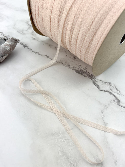 Pale Pink Narrow Lace Trim for Doll Clothing and Scrapbooking 10 yards NLT00493