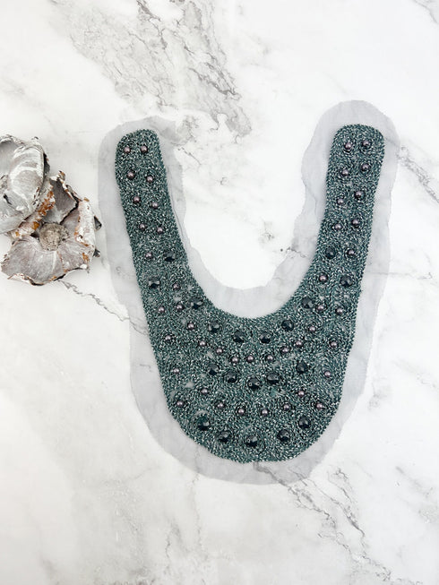 Green Beaded Applique APP00428