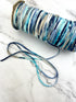 Caribbean Blue Tie Dye Chiffon Spaghetti Straps Trim Hollow Tube Tubular 10 yards  ATN01163