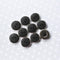 18mm Black Buttons Silver Rim 10 Pieces