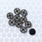 15mm Black Plastic Buttons Engraved Black Celtic Design 10 Pieces