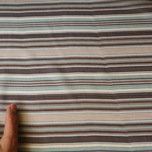 Multi Stripe Printed Silk Chiffon Fabric by the yard LWW00089R