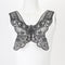Metallic Silver Floral Butterfly Lace Applique APP00007