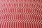 Red and Pale Nude Vintage Inspired Graphic Stripe Printed Crepe Georgette Fabric 2.5 yards