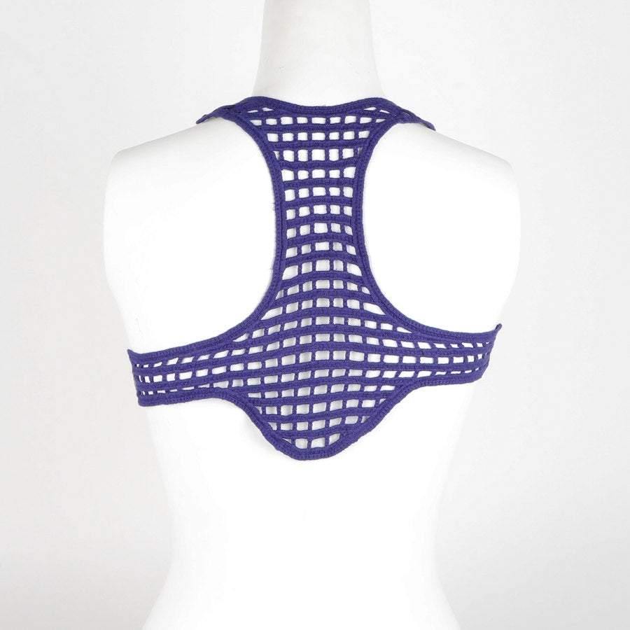 Purple Racerback Netting Cotton Applique APP00090 - Felinus Fabrics