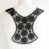 Black Front and Back Connected Floral Lace Applique