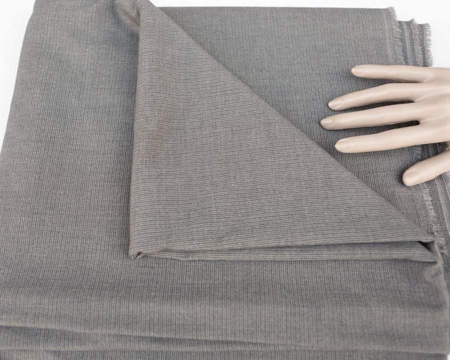 Gray Pinstripe Stretch Suiting Fabric by the yard ATW00042 - Felinus Fabrics