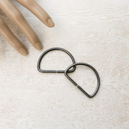 4 Extra Large 2 Inches Brushed Gunmetal D Rings